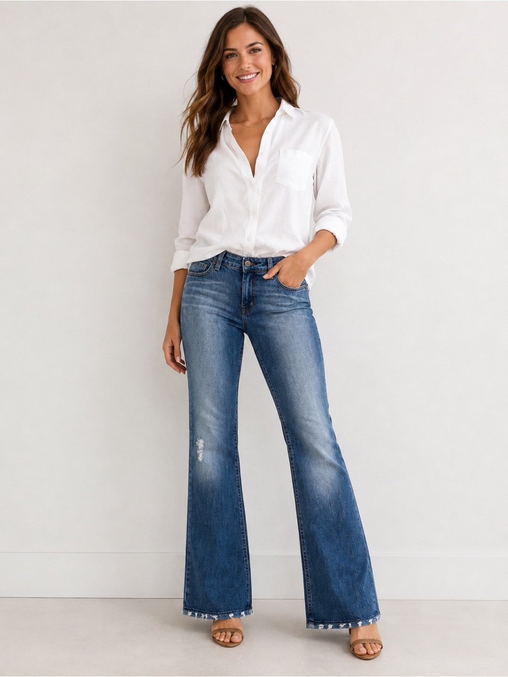 LUX Medium Blue Flare Jeans - 💯% Cotton | Size 7 | Y2K